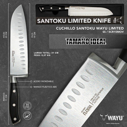 Cuchillo Chef Profesional Cuchillo Santoku Wayu Cuchillo Coc Negro