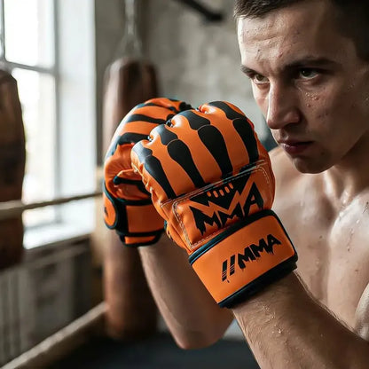 Guantes Mma Guantes De Kick Boxing Guantes Artes Marciales Unica Naranja