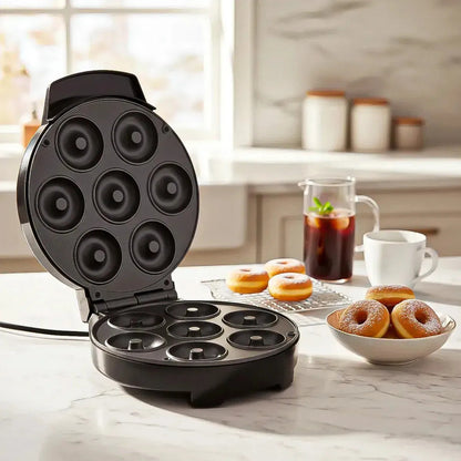 Máquina Para Hacer Mini Donas Okshop Con 7 Cavidades Y Antiadherente Negro