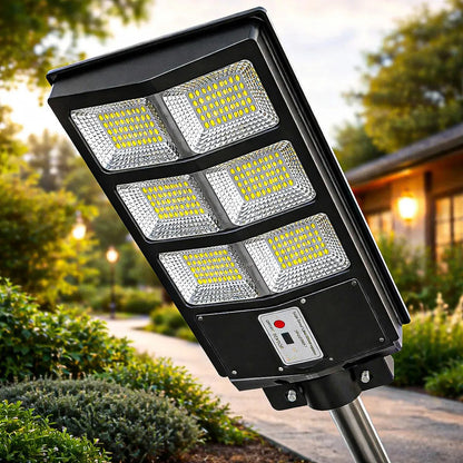 Foco Solar De 900w Con Sensor De Movimiento Para Exterior Negro Blanco Frío