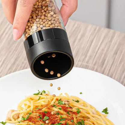 Especiero Giratorio Okshop Con 6 Frascos De Vidrio Para Cocina Negro