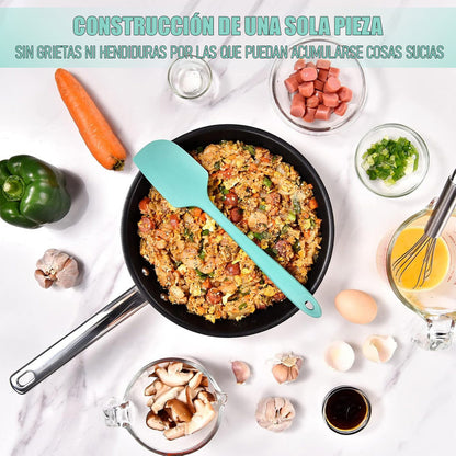 Espatula Silicona Mezquino De Silicona Espatula Cocina Antihaderente Brocha Postres Núcleo Acero Inoxidable Pack 4 Espatula Reposteria Espatulas Angulares Reposteria Multiuso Libre Bpa Azul Okshop