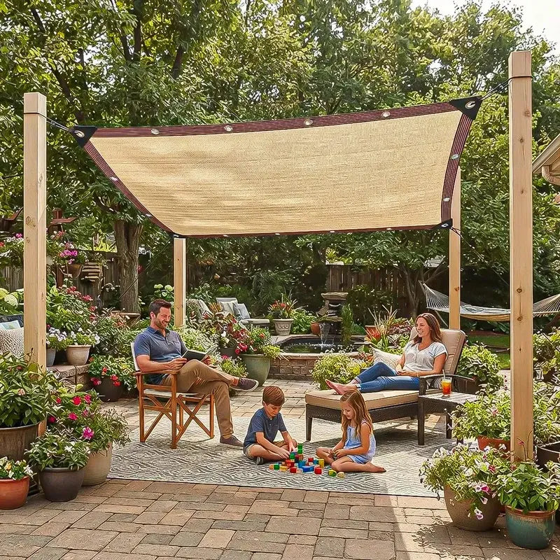 Toldo Vela 3x3 Toldo Rectangular Malla Sombreadora Lona 3x3m Beige