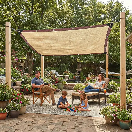 Toldo Vela 3x3 Toldo Rectangular Malla Sombreadora Lona 3x3m Beige