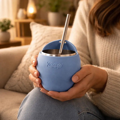 Mate Con Bombilla Keep Mate Acero Inoxidable Mate 230ml Mate Azul Mate