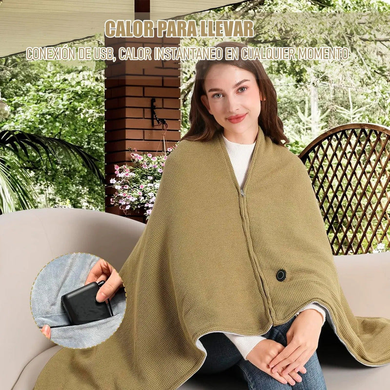 Manta Calentadora Portátil Inalámbrica Okshop Gris 3 Temperaturas 1.47m Gris Oscuro