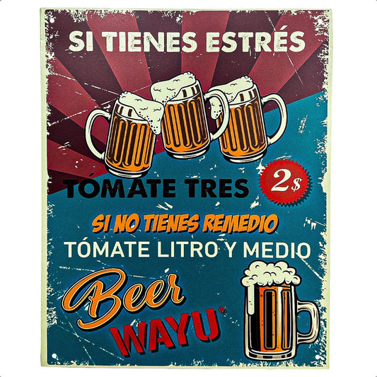 Cuadro Decorativo Wayu Bar Cuadro Pared Cuadro Bar Metalico Metálico
