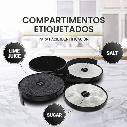 Escarchador De Copas 3 En 1 Con Tapa Para Micheladas Y Coctelería De Plástico