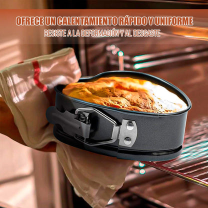 Moldes Reposteria Molde Desmontable Pack 4 Molde Corazon Gris