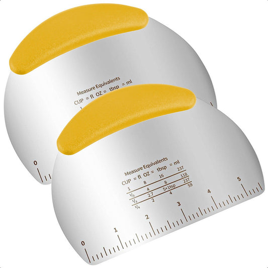 Espatula Cortador Masa Pack 2 Raspador Cortador Masa Acero Amarillo