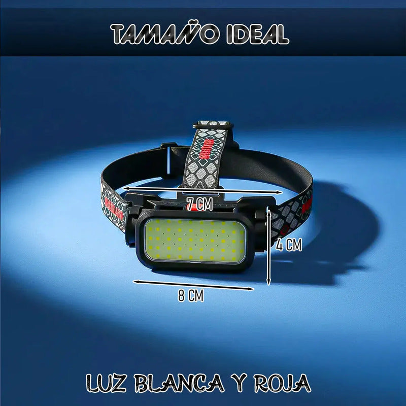 Linterna Recargable Cabeza Linterna Frontal Recargable Lintenta Tactica Okshop Linternas Led Potentes Linterna Cabeza... Negro Blanca Y Roja