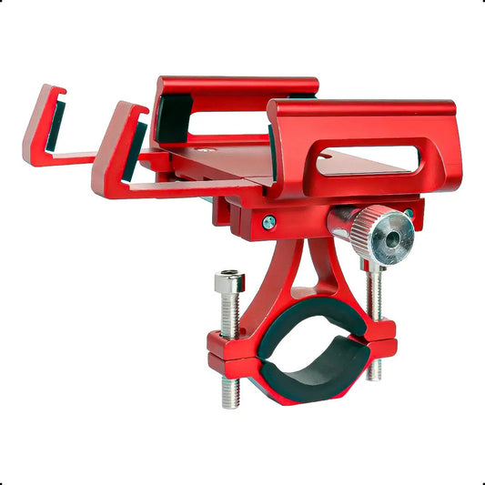 Porta Celular Aluminio Soporte Para Celular Bici Regulable Rojo