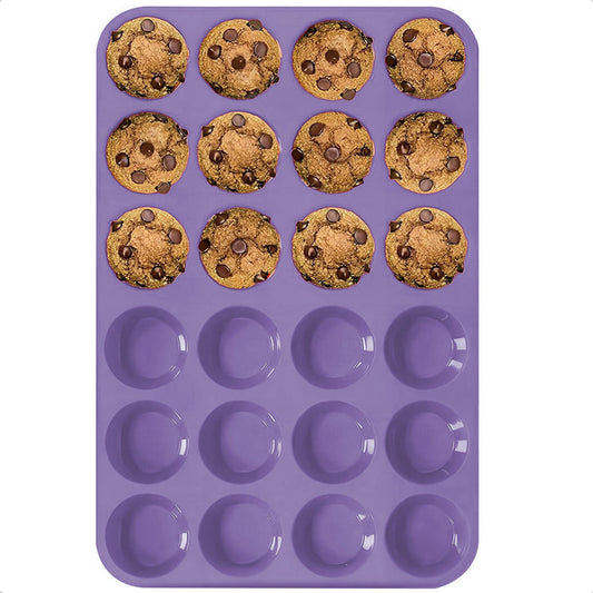 Moldes Silicona Reposteria Moldes Silicona Cupcakes 24 Cup Moldes De Silicona Para Cupcake Antiadherente Libre Bpa Moldes Magdalenas Silicona Horno Antiderrames Muffins Morado Pastel Okshop