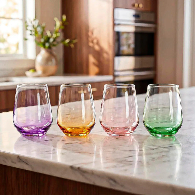 Vasos Vidrios Set Vasos Copas Vino 530 Ml Set 4 Vasos Vidrio Vidrio
