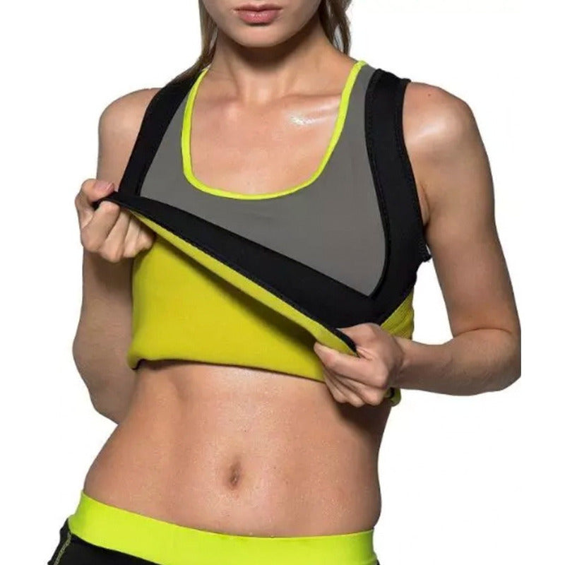 Camiseta Modeladora Negra Okshop Reductora Neopreno Mujer Talla M Negro