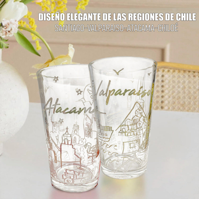Set 4 Vasos De Vidrio Vasos Vidrio Jugo Juego De Vasos Chile