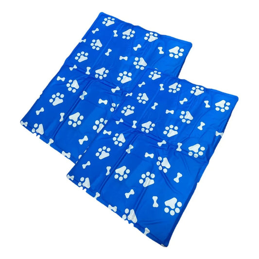 Manta Refrescante Para Mascota Cama Refrescante 50x65 Pack 2 Cama Perro Impermeable Fria Okshop Cama Perro Mediano Manta Refrigerante Perro Cama Portable Perro Lavable Huella Azul