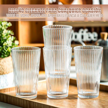 Set 6 Vasos De Vidrio Vasos Postres Juego Vasos Vidrio 450ml