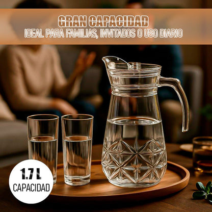 Jarra De Vidrio Jarra De Jugo Jarros De Vidrio Jarra 1.7 L