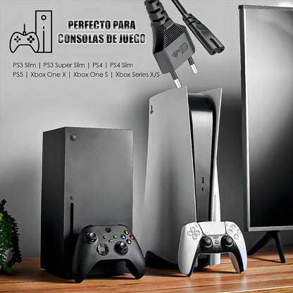 Cable De Alimentación Cable De Alimentación Europeo 1.5 Metros Arcashopping Cable De Extensión Europeo Cable De Alimentación De Repuesto De 2 Clavijas Cable De Alimentación De Tv No Polarizado