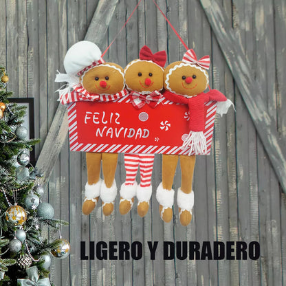 Adorno De Navidad Decoracion Puerta Feliz Navidad Colgante