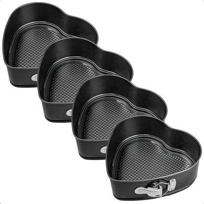 Moldes Reposteria Molde Desmontable Pack 4 Molde Corazon Gris