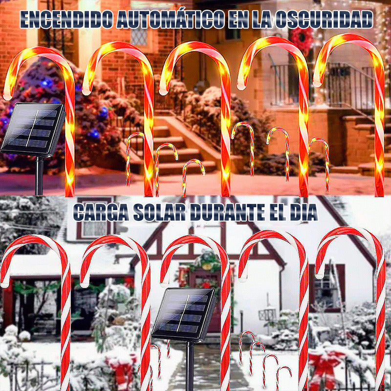 Estacas Navidad Pack5 Luces Navideñas Luces De Navidad Solar Amarillo