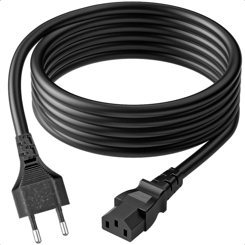 Cable De Alimentación Cable De Poder 3 Clavijas Cable 1.5 M Negro