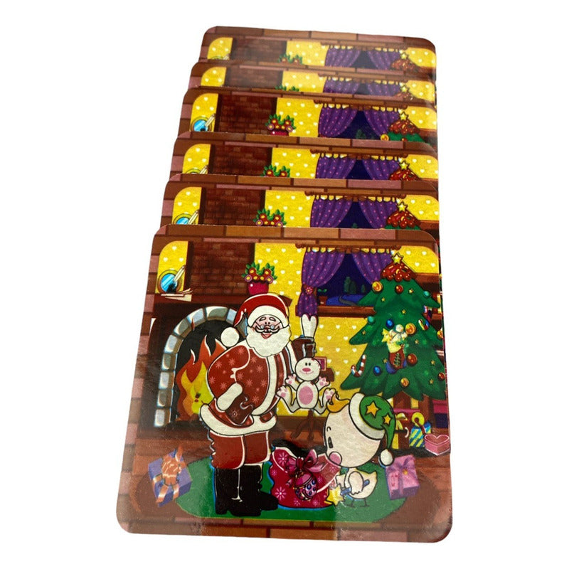 Set 12 Piezas Individuales Mesa Navideños Platos Y Vaso Navi