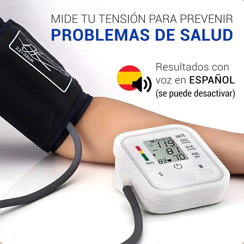Tensiómetro Digital Okshop Brazo Blanco Medición Precisa Presión Arterial Frecuencia Cardíaca Blanco/gris
