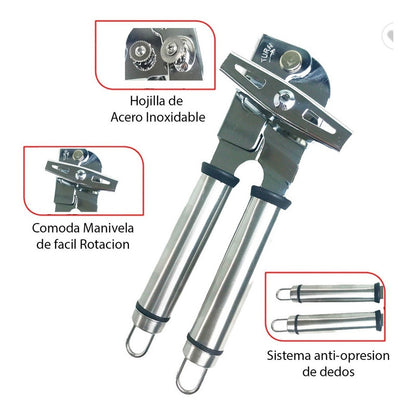 Abridor De Latas Abre Lata Abrelatas Manual Acero Inoxidable