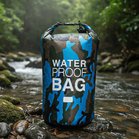 Bolso Seco Impermeable Mochila Camping 15 Litros Waterproof Camuflaje-azul Claro