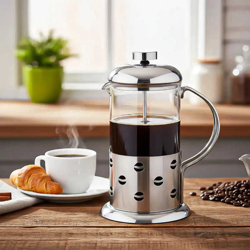 Prensa Francesa Okshop De Vidrio Con Filtro Para Café, Té Y Leche De 600 Ml Modelo Grano Cafe