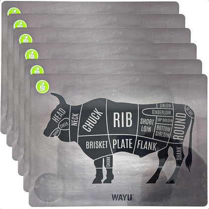 Individual Para Mesa Wayu Pack 6 Individuales Rectangulares Gris
