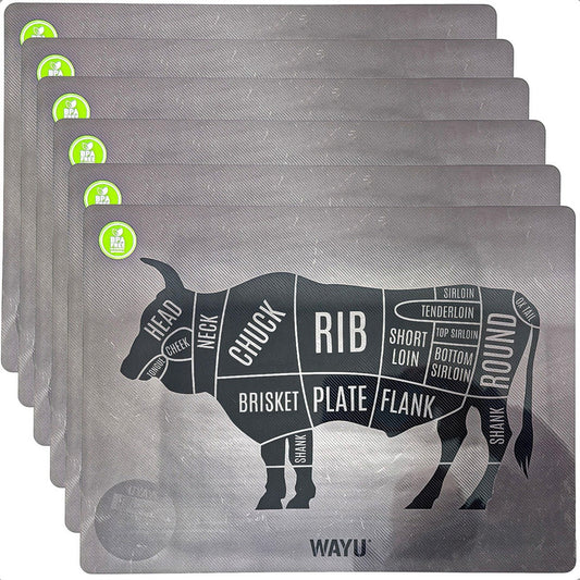 Individual Para Mesa Wayu Pack 6 Individuales Rectangulares Gris