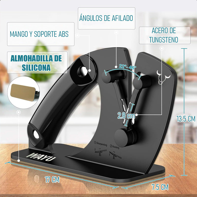 Afilador De Cuchillo Wayu Afilador De Cuchillos Profesional Arcashopping Afilador Cuchillo Wayu Afiladores Manuales Para Cuchillos Afilador Portatil Negro