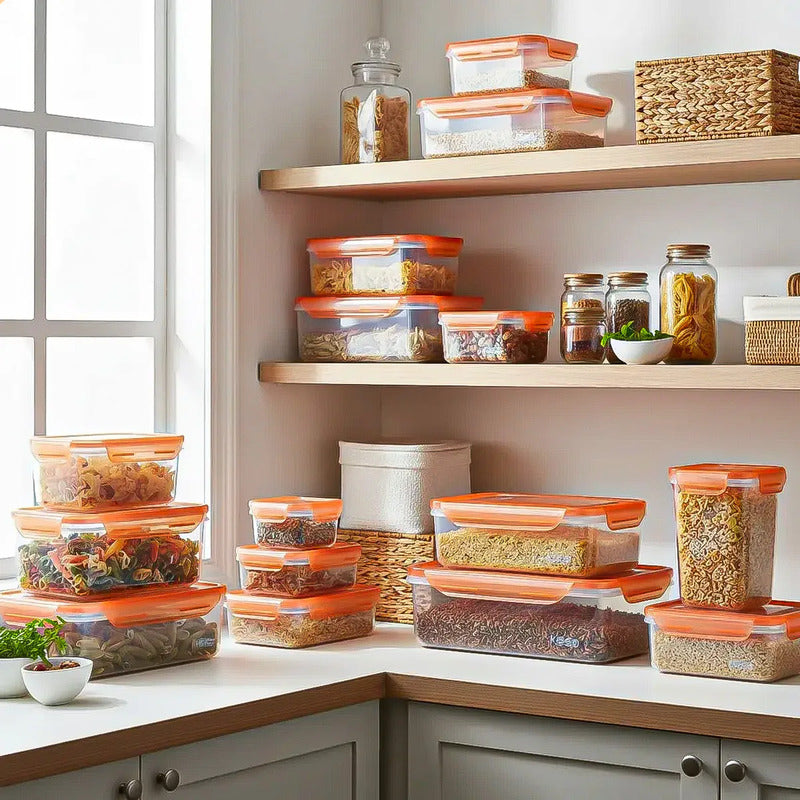Set 2 Taper Keep Contenedor De Alimentos Tupper Plastico Tup Naranja