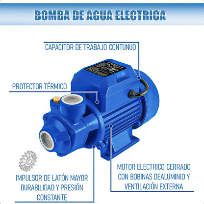 Bomba Centrifuga 1/2hp Bomba Agua 1/2hp Bomba Agua Electrica - Azul - 50 Hz