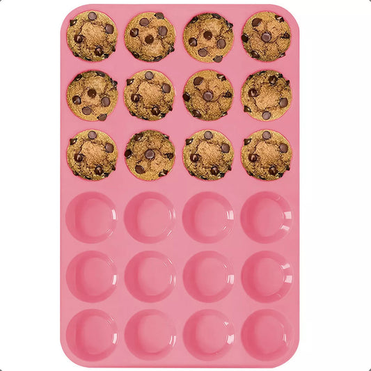Moldes Silicona Reposteria Moldes Silicona Cupcakes 24 Cup Moldes De Silicona Para Cupcake Antiadherente Libre Bpa Moldes Magdalenas Silicona Horno Antiderrames Muffins Rosa Pastel Okshop