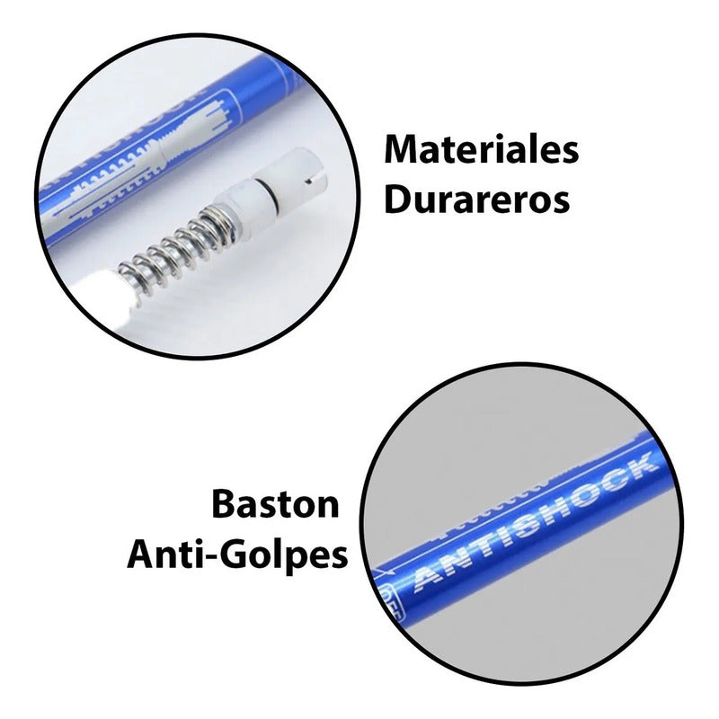 Bastones De Trekking Plegable Baston De Trekking Senderismo Palos Trekking Aluminio Antigolpes Bastones Trekking Ajustable Plegable Baston Trekking Antishock Antideslizante Color Azul Okshop