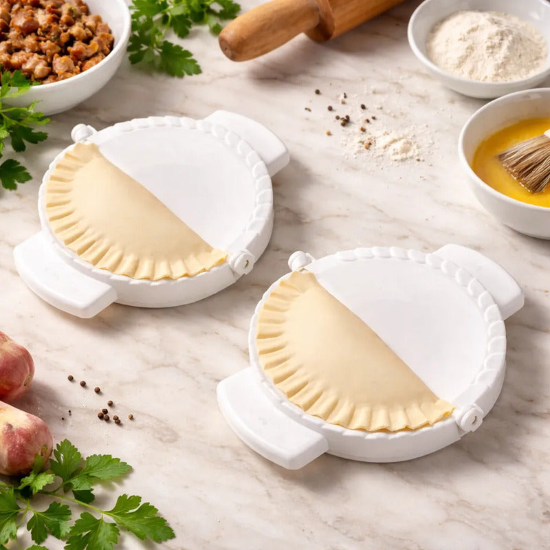 Pack 2 Molde Empanada 21cm Sellador Empanada Prensa Empanada Blanco