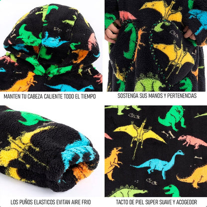 Poleron Peludo De Niño Poleron Con Capucha Niña Polerones Poleron Gigante Poleron Sherpa Frio Invierno Pijama Polar Manta Polar Polerón Niño Poleron