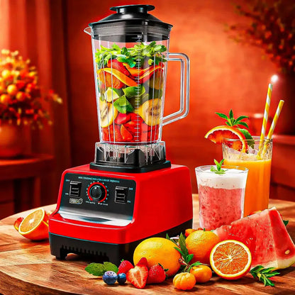 Licuadora Arcashopping De 2.5 Litros Con 2400w Y 6 Cuchillas De Acero Inoxidable Rojo