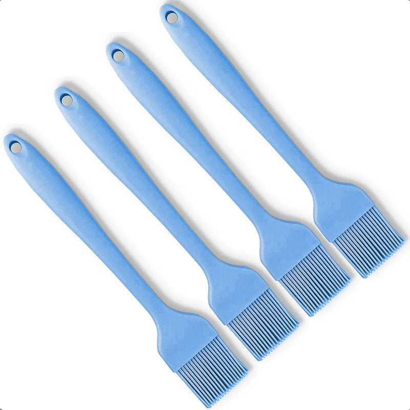 Brocha De Silicona Okshop 27cm Pincel Azul Apto Lavavajillas Pack 4