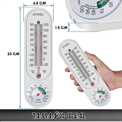 Higrómetro Analógico Y Termómetro De Pared Para Interiores Y Exteriores Okshop