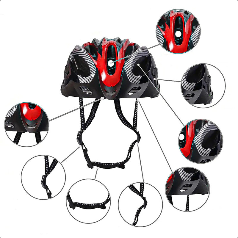Casco Bici Cascos Bicicletas Casco Bicicleta Casco De Bicicl Negro/rojo Unica