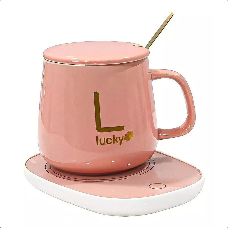 Taza Con Calentador Tazas De Te Tazas Cafe Electrica Tazas Tazas Capuccino Vidrio Templado Oficina Taza Cafe Espresso Ceramica 420ml Tazon Calentador Termostática Rosa Okshop