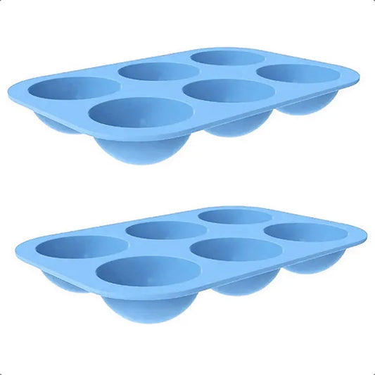 Pack 2 Molde Silicona 6 Semiesfera Molde Reposteria Moldes Azul