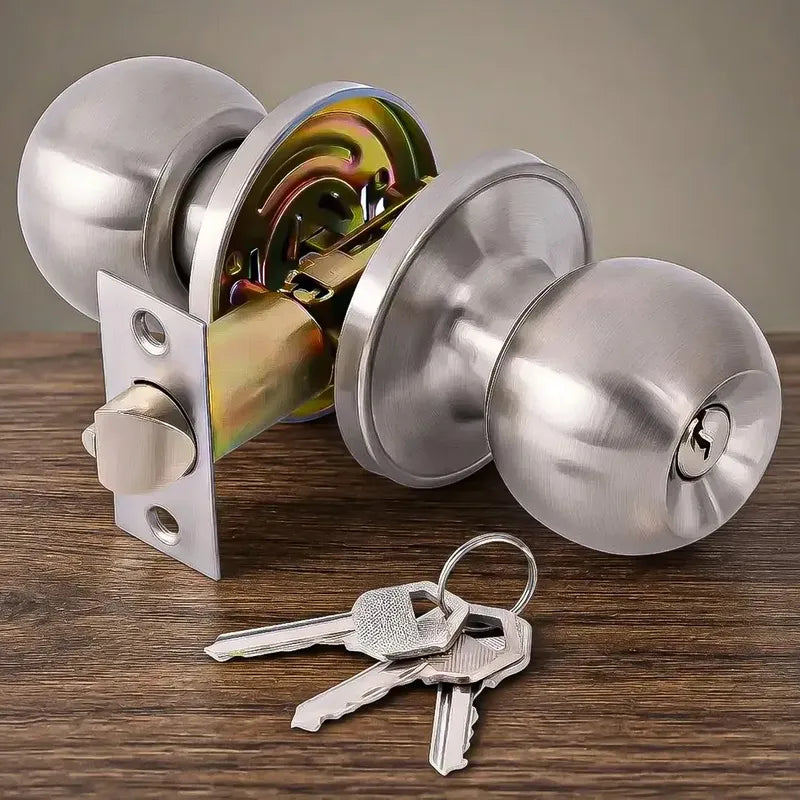 Cerradura Chapa Para Puertas Chapa Dormitorio Cerradura Baño Oskhop Chapa Pomo Con Llave Para Puerta Oficina Bodega Chapa Para Puerta Tipo Pomo Con Cilindro Y 3 Llaves Cerradura Para Baño Oskhop Gris