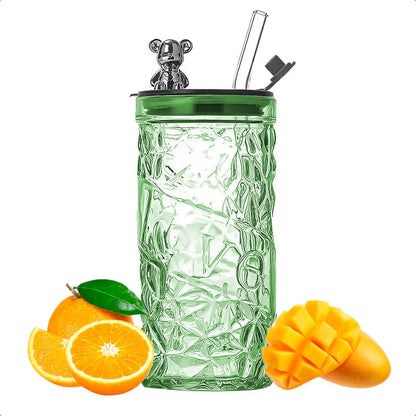 Vasos De Vidrio Vaso De Bebida Con Bombilla Vaso 400 Ml Vasos Reutilizables Sorbete A Prueba Fugas Okshop Bebidas Calientes Vasos Personalizados Doble Pared Cocteles Color Verde